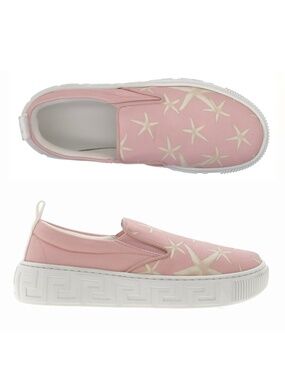 Versace Medusa Girl Sneakers Starfish Printed Canvas Size 33 / 1.5 US New